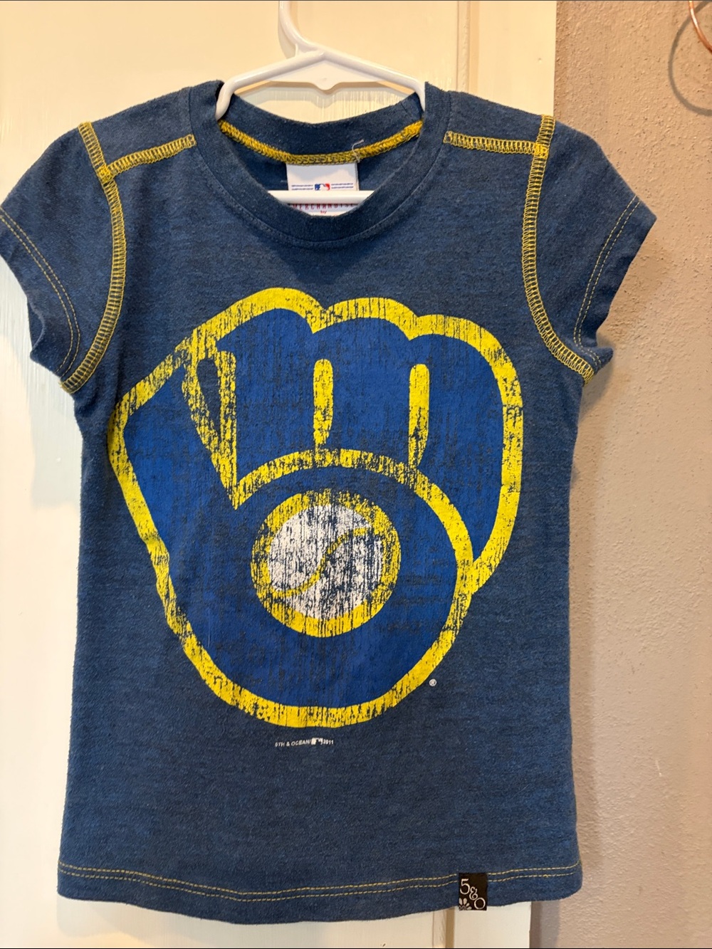5th & Ocean Blue Tee with Yellow Graphic